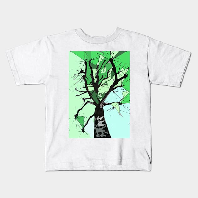 Cubist Tree Kids T-Shirt by drknice